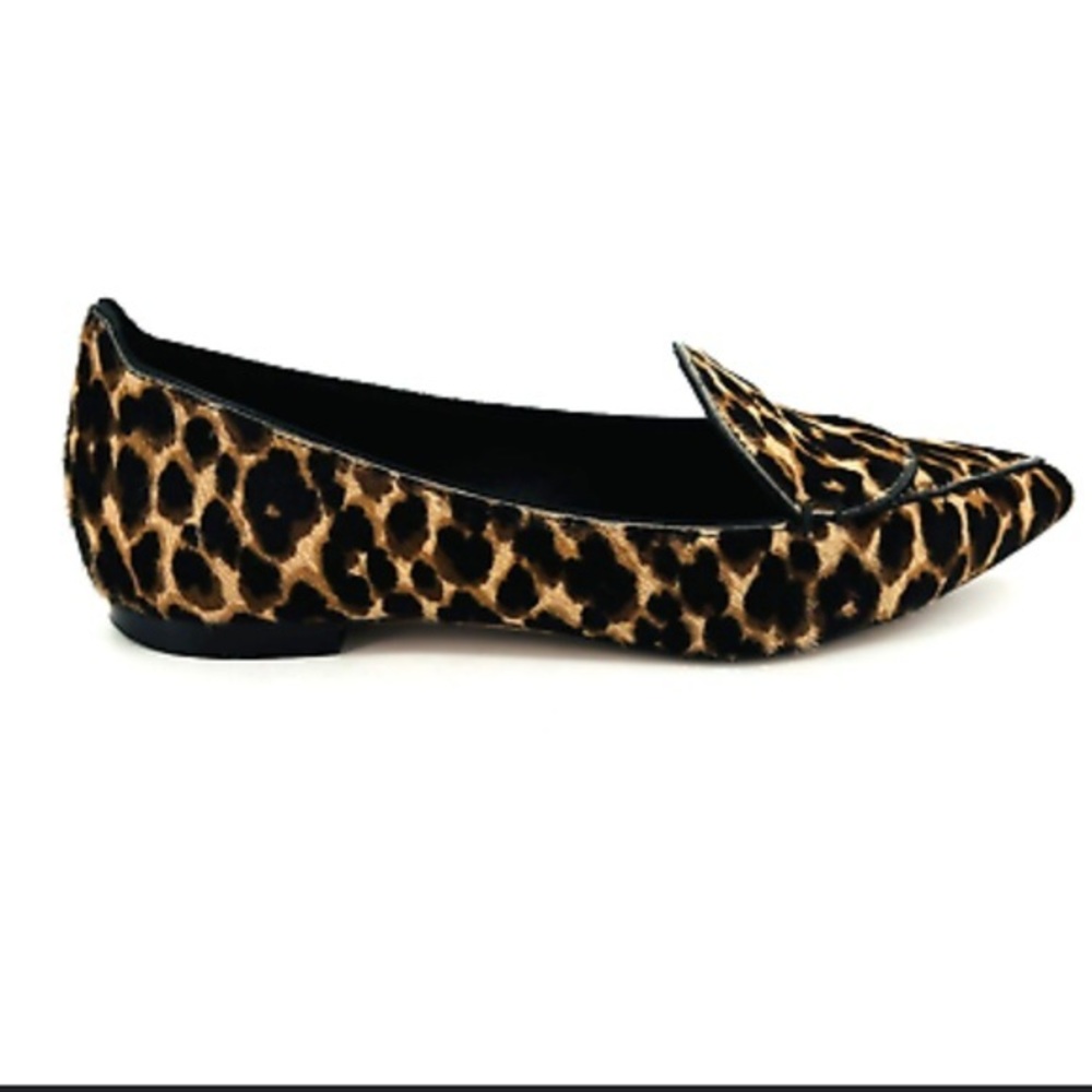 M. Gemi Leopard Print Pointed Toe Loafers